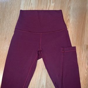 burgundy lululemon aligns, full length